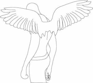 Раскраски Раскраска Крылья ангела Контуры ангела для вырезания Контуры ангела для вырезания