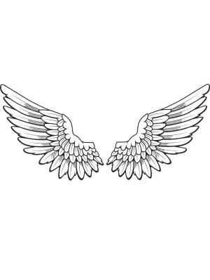 Раскраска крылья ангела