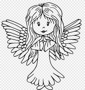 женщина, ангел, крылья, девушка, ребенок, рисунок, контур, штриховая графика, png