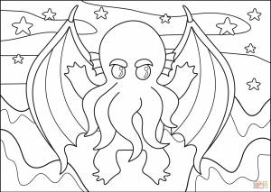 Ктулху рисунок карандашом