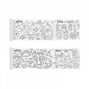 Рулон-раскраска для детей, рулон бумаги для рисования, настенное крепление, 3-метровые раскраски, раскраски, плакаты для классных комнат, Настенные рисунки