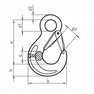 Крюки класса T12 с защелкой и принудительным закрыванием для грузоподъемных цепных стропов
