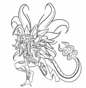 Раскраски Раскраска Девушка скорпион Фэнтези