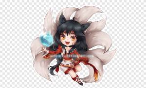 Лига Легенд Девятихвостая лиса Чиби Ари Рисование, Лига Легенд, чиби, вымышленный персонаж png