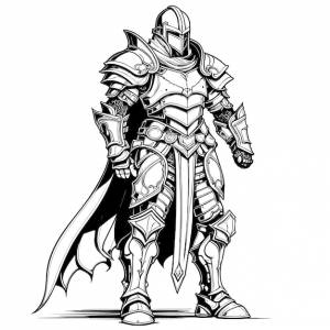 Векторные монохромные ролевые персонажи-паладины