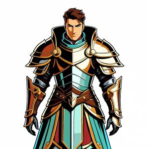 Векторные красочные персонажи-паладины в ролевых играх