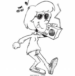 Раскраски Раскраска Музыкант