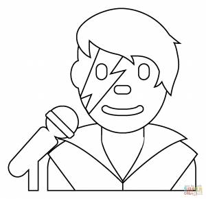 Раскраска Мужчина-певец смайлик