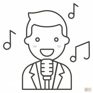 Раскраска Певец