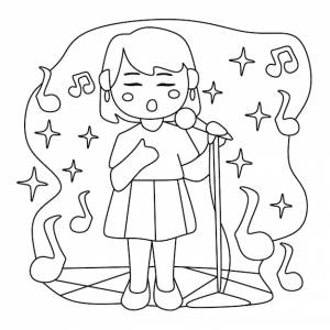 Раскраска для детей профессия мультяшный музыкант