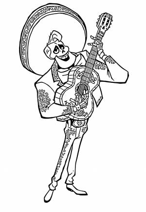 Раскраска Коко Музыкант
