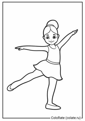 Раскраска Балерина на репетиции для девочек