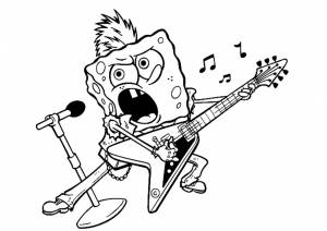 Раскраска Безбашенный музыкант