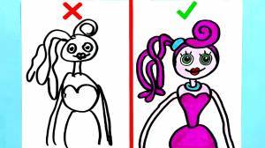 How to draw MOMMY Long Legs do vs don't