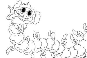 Раскраски Мопс Гусеница