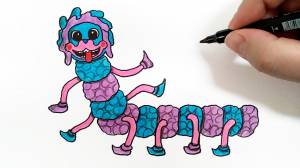 Рисуем Мопс Гусеницу, Поппи Плейтайм 2