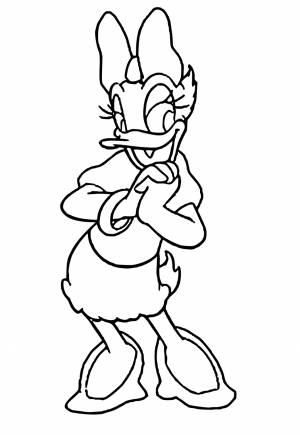 Раскраска Дейзи Дак Красивая