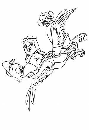 Раскраска Малыши Полет