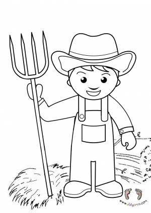 Фермер раскраска для детей