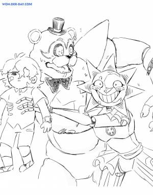 Раскраски Фнаф Секьюрити Брич