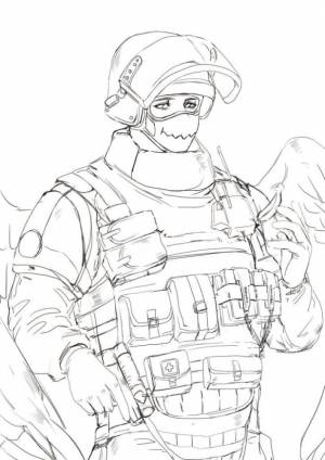 Раскраска Персонаж Tom Clancy's Rainbow Six