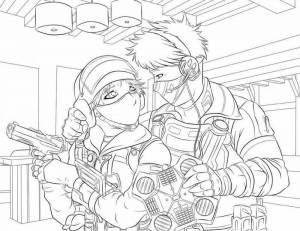 Раскраски Диверсант rainbow six siege на какое оружие