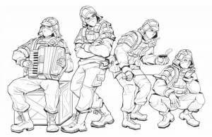 Раскраски Диверсант rainbow six siege на какое оружие
