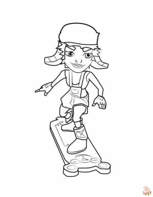 Раскраски Subway Surfers для печати  для детей и взрослых