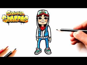 How to draw Jake from the game Subway Surfers