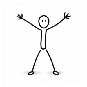 Фигурка stickman уверенно рисует иллюстрационное изображение, созданное искусственным интеллектом