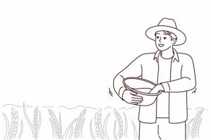 Granjero de sexo masculino que trabaja en campo