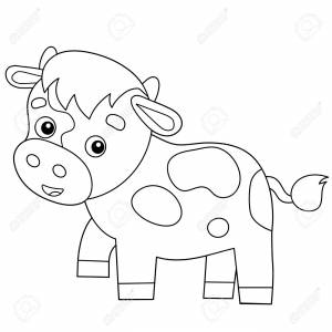Coloring Page Outline Of Cartoon Calf Or Kid Of Cow