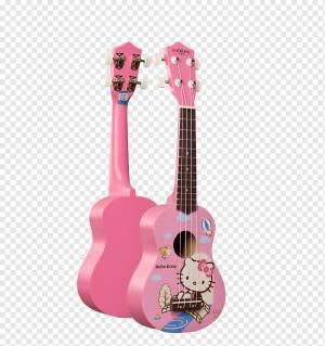 розовый шаблон Hello Kitty, вид продукта, гитара, музыка png