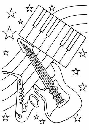 Раскраска Музыка Звезды