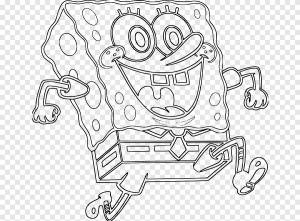 Line art Книжка-раскраска Черно-белый рисунок Сэнди Чикс, SPONG BOB, угол, белый png