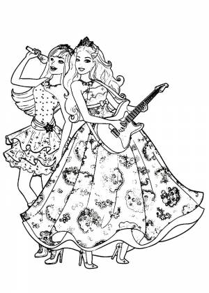 Раскраски принцессы барби