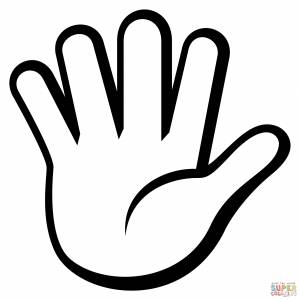 Раскраска Рука с растопыренными пальцами