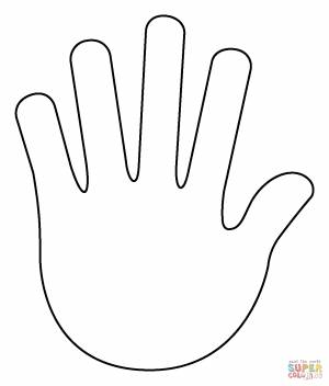 Раскраска Рука с растопыренными пальцами