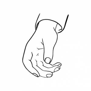 Мужская рука часть тела человека каракули линейный мультфильм книжка- раскраска