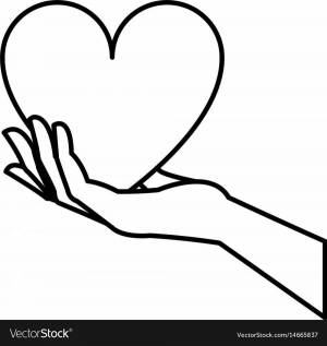 Раскраски В руках сердце