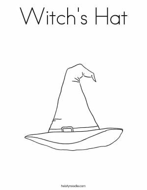 Раскраски Раскраска Шляпа ведьмы Хэллоуин