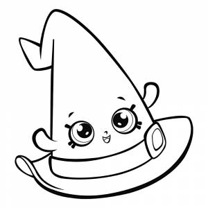 Раскраска Шопкинс Шляпа ведьмы Хэллоуин