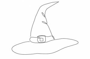 Непрерывный стзованный современный узор шляпы ведьмы для вашего хэллоуина