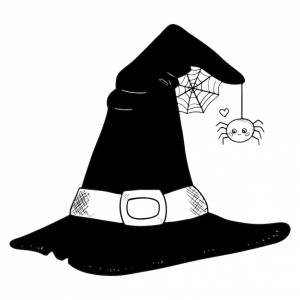 Шляпа ведьмы хэллоуин с пауком иллюстрации
