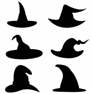 Набор силуэтов шляпы ведьмы