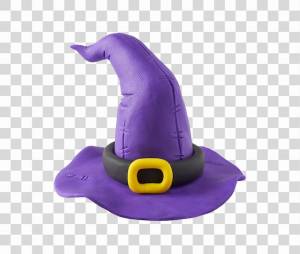 Подробная и реалистичная шляпа ведьмы с черным поясом и золотой пряжкой ручной работы из пластна