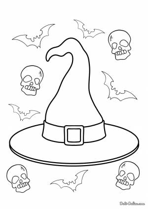 Раскраска Простой рисунок шляпы ведьмы