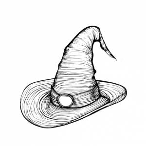 Эскиз шляпы ведьмы на хэллоуин
