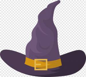 Фиолетовая волшебная шляпа ведьмы, шляпа, атмосфера, хэллоуин png