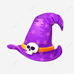 фиолетовая шляпа ведьмы на хэллоуин с черепом PNG , хэллоуин, череп, Шляпа ведьмы PNG картинки и пнг PSD рисунок для й загрузки